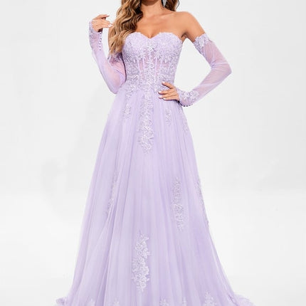Trapèze col cœur traîne balayage tulle robe de bal avec paillettes appliques de dentelle