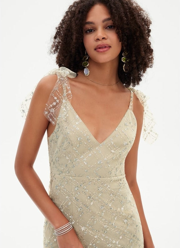 Fourreau col v mini paillette robe de bal de promo avec paillettes - gallery 7