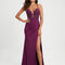 Sirène col v traîne balayage jersey robe de bal avec strass