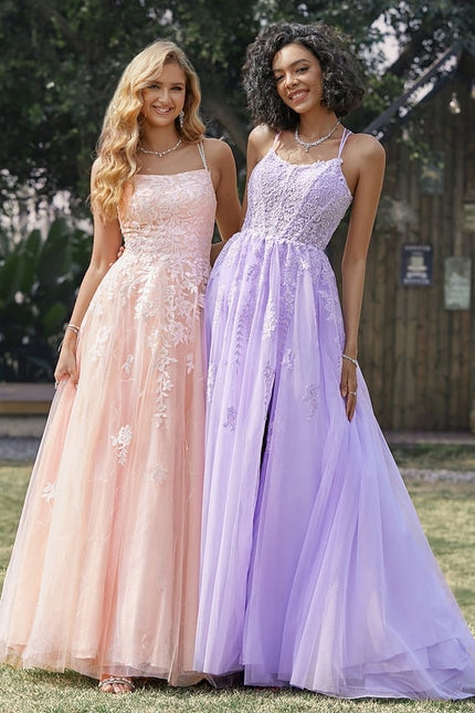 Princesse col rond traîne balayage tulle dentelle robe de bal avec paillettes - gallery 9