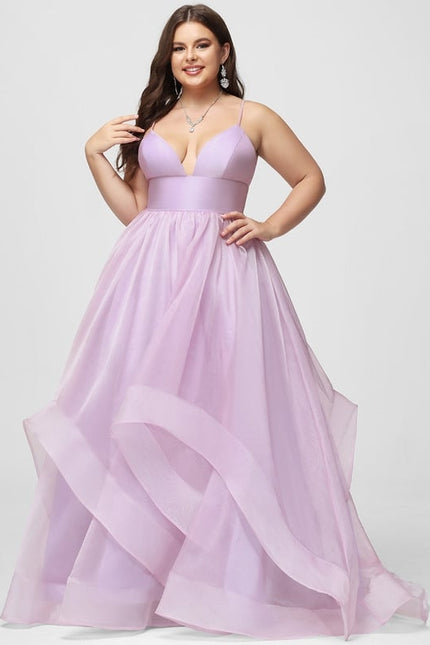 Princesse col v traîne balayage organza robe de bal - gallery 7