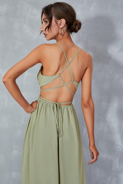 Robe plissée col bénitier trapèze mousseline maxi - gallery 5