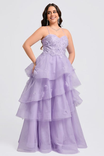 Princesse col cœur longueur ras du sol tulle robe de bal avec paillettes perles - gallery 7