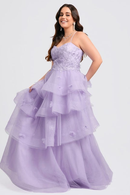 Princesse col cœur longueur ras du sol tulle robe de bal avec paillettes perles - gallery 9