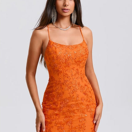 Moulante col rond mini dentelle robe de bal de promo avec paillettes