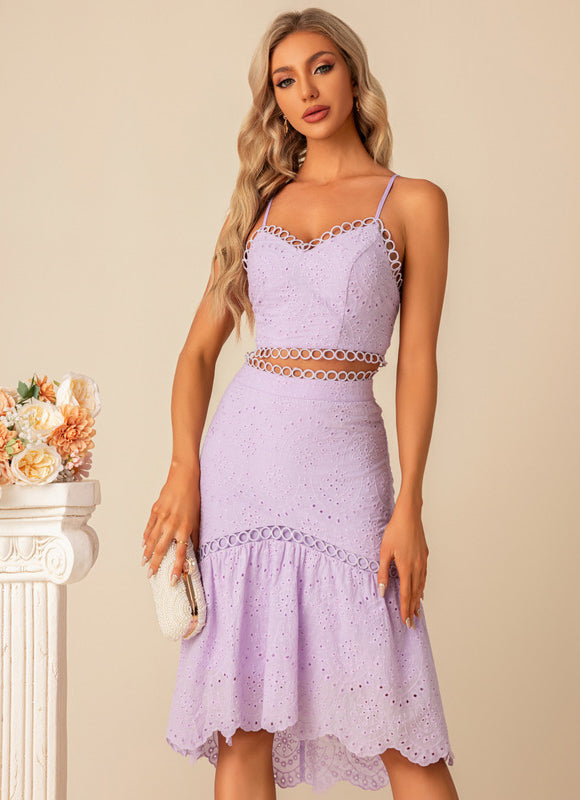 Robe jacquard col v fourreau deux pièces coton midi - gallery 4