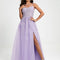 Princesse col rond traîne balayage tulle dentelle robe de bal avec paillettes