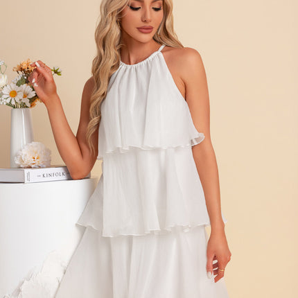 Robe licou trapèze mousseline mini