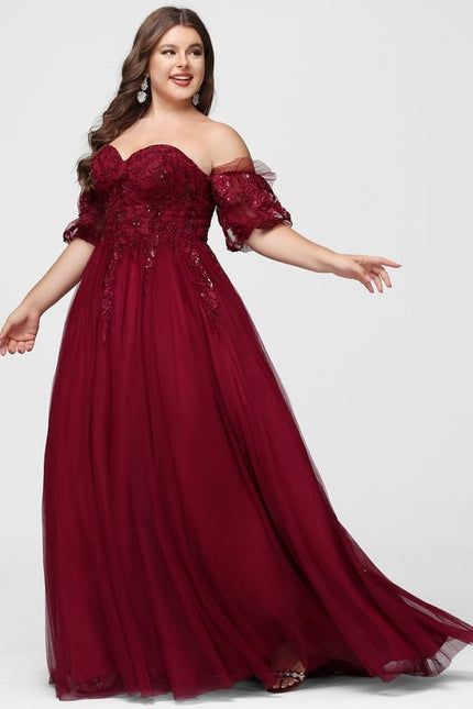 Princesse col cœur traîne balayage tulle robe de bal avec paillettes - gallery 9