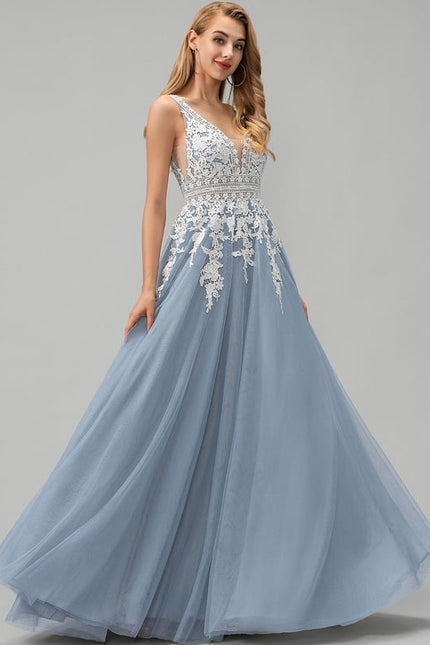 Princesse col v longueur ras du sol tulle robe de bal