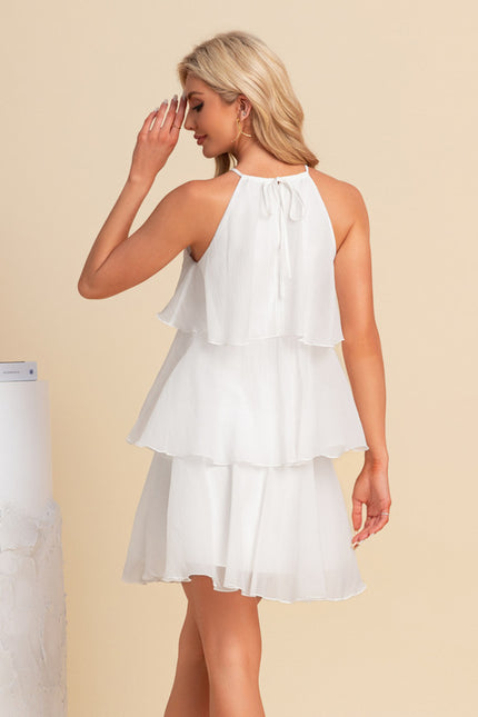 Robe licou trapèze mousseline mini - gallery 2