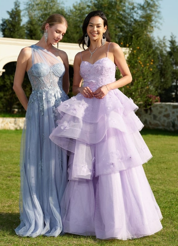 Princesse col cœur longueur ras du sol tulle robe de bal avec paillettes perles - gallery 6