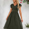 Robe à volants jacquard col v trapèze mousseline jacquard midi