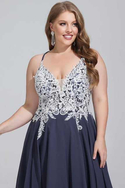 Trapèze col v court mousseline robe de bal de promo avec paillettes perles - gallery 7