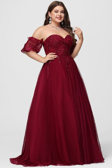 Princesse col cœur traîne balayage tulle robe de bal avec paillettes - gallery 8