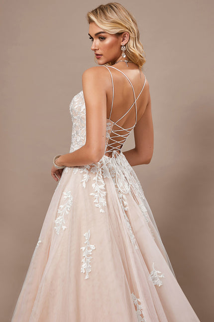 Princesse col carré traîne balayage tulle dentelle robe de mariée - gallery 6