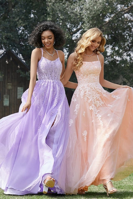 Princesse col rond traîne balayage tulle dentelle robe de bal avec paillettes - gallery 6