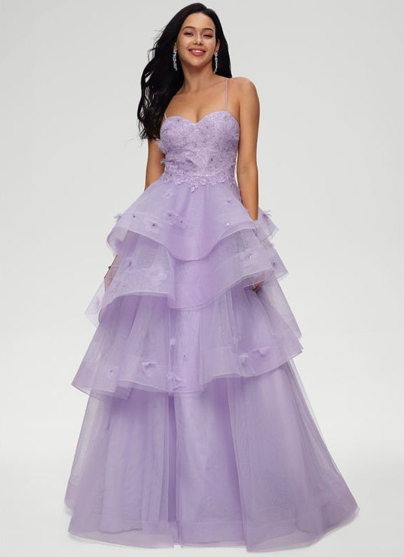 Princesse col cœur longueur ras du sol tulle robe de bal avec paillettes perles