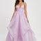 Princesse col v traîne balayage organza robe de bal