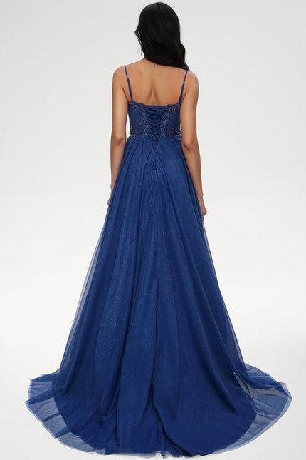 Princesse col cœur traîne balayage tulle robe de bal avec paillettes appliques de dentelle - gallery 2