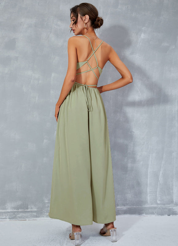Robe plissée col bénitier trapèze mousseline maxi - gallery 2