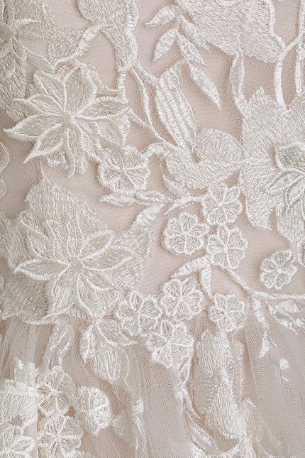 Princesse col cœur traîne balayage tulle dentelle robe de mariée - gallery 7