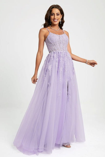 Princesse col rond traîne balayage tulle dentelle robe de bal avec paillettes - gallery 4