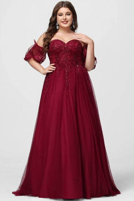 Princesse col cœur traîne balayage tulle robe de bal avec paillettes - gallery 7